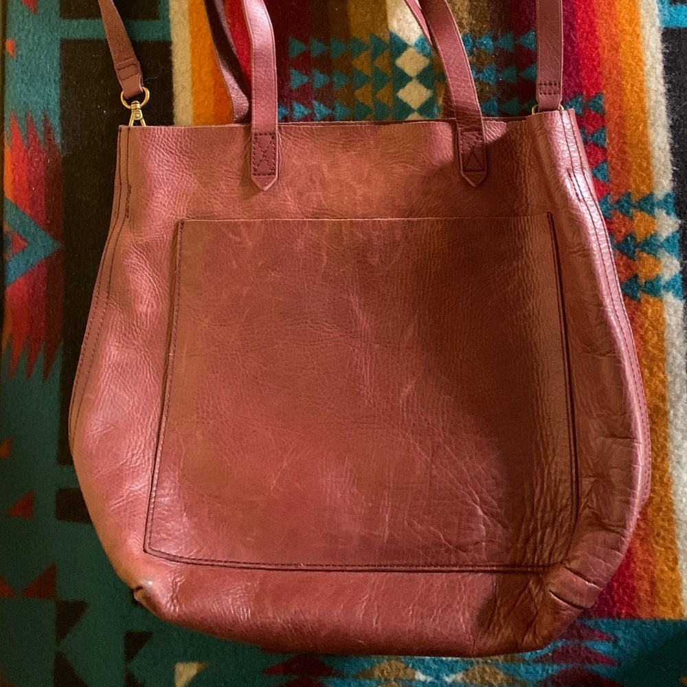 Leather purse, brown leather, Madewell, 12x 14”